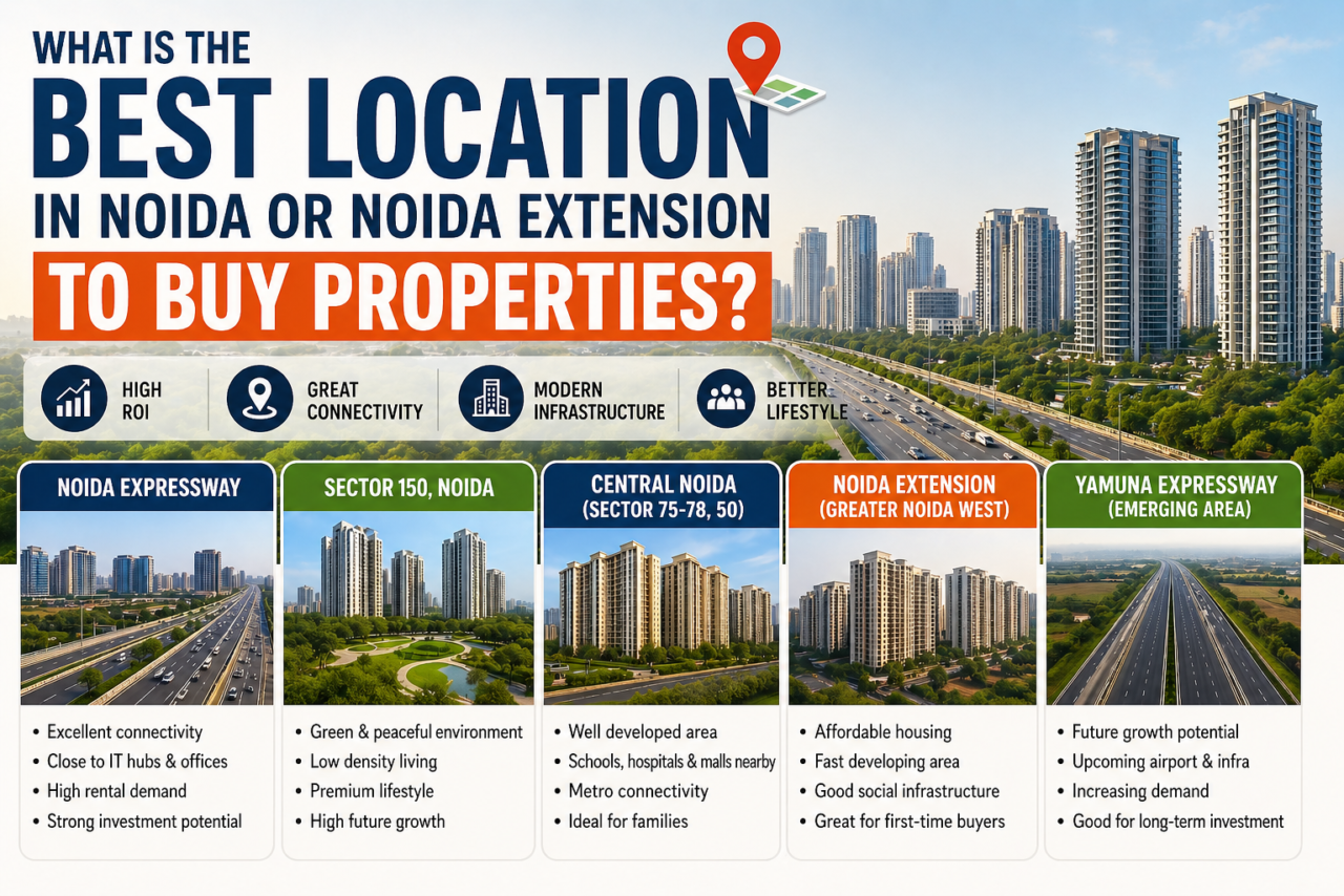 What is the Best Location in Noida or Noida Extension to Buy Properties?