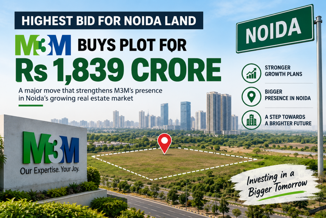 Highest bid for Noida land, M3M buys plot for Rs 1,839 crore
